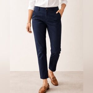 Eddie Bauer Womens Cropped Chino Pants Size 8 Black Cotton Stretch Summer